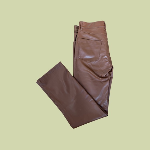 Brown Faux Leather Pants - Picture 3 of 3